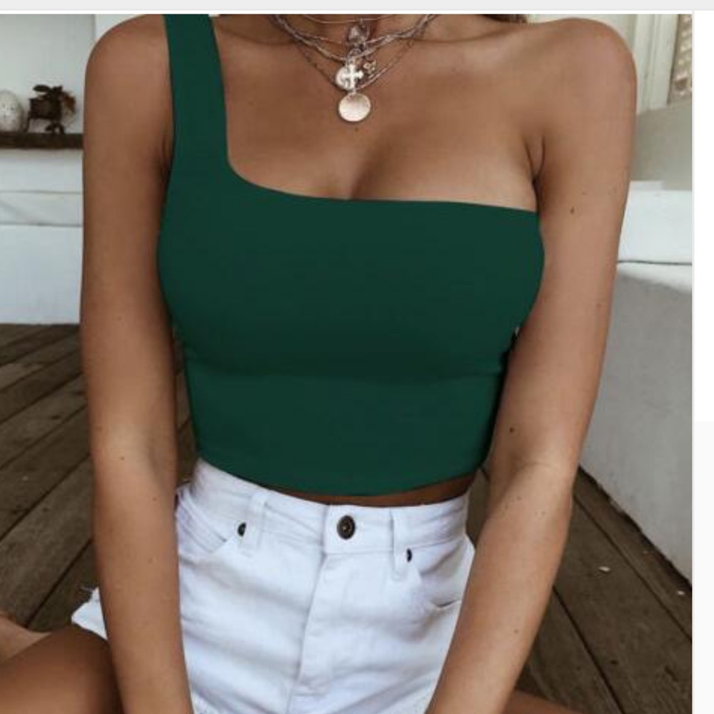 CUTE ONE SHOULDER CROP TOP UPDATED PHOTOS